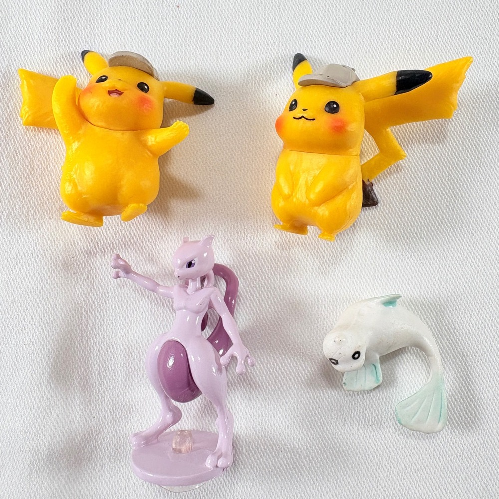 Pokemon Pikachu Mewtwo Rare‎ White Dewgong Mini Figures Lot 4pc